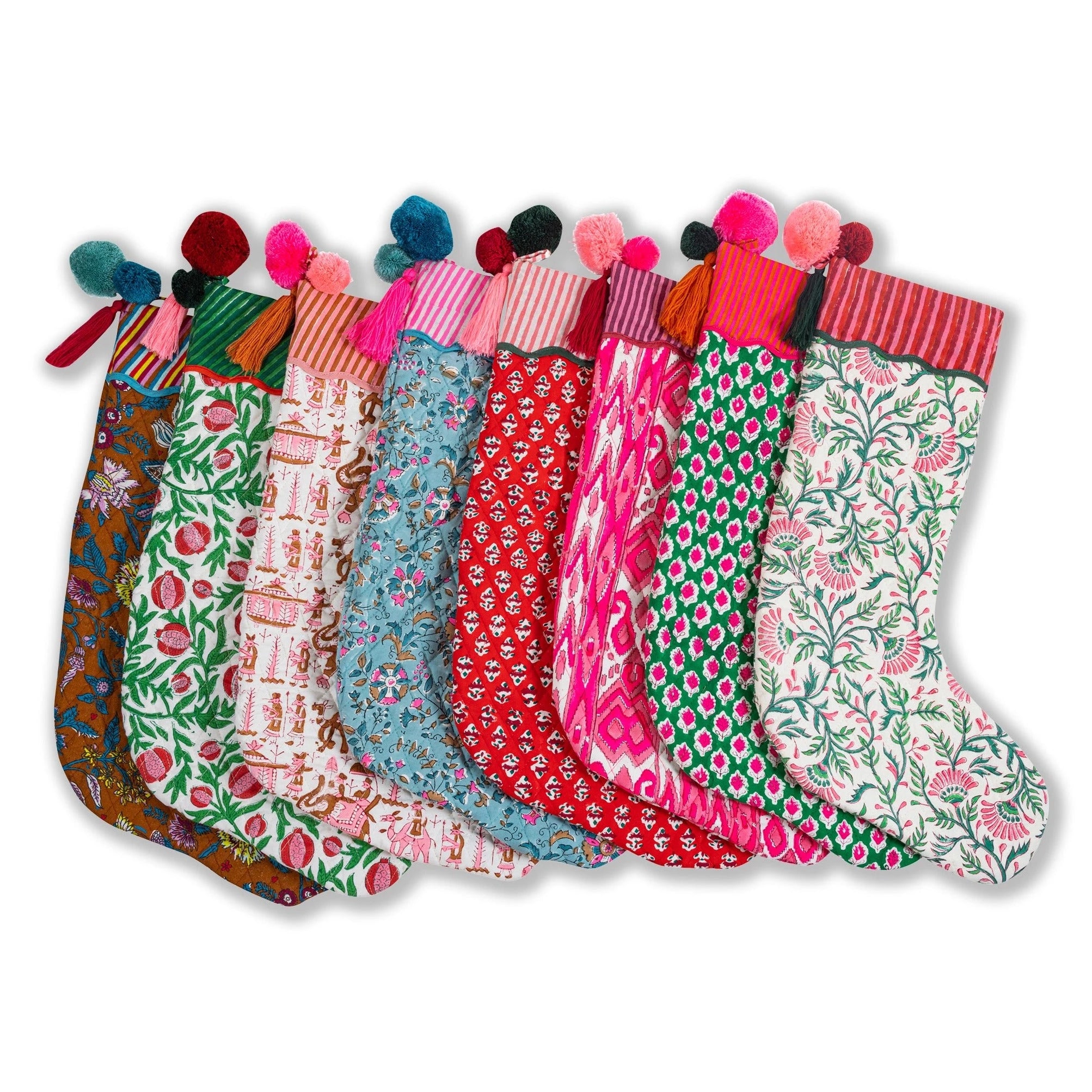 Furbish block print Christmas stocking
